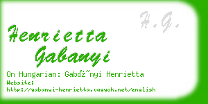 henrietta gabanyi business card